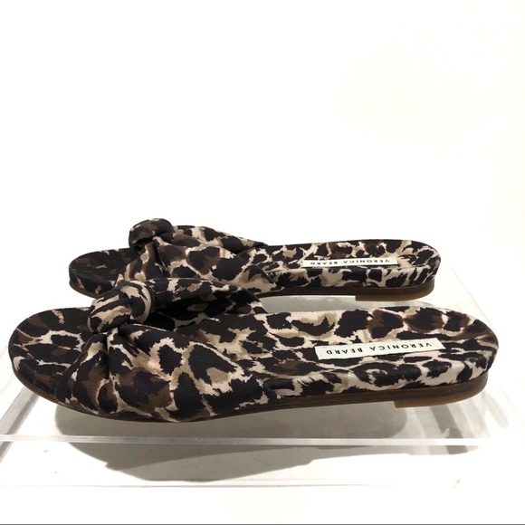 Veronica Beard Sandals Etra Knotted Leopard Flat Mule Sandals Slippers Sz 6.5 - Picture 5 of 11